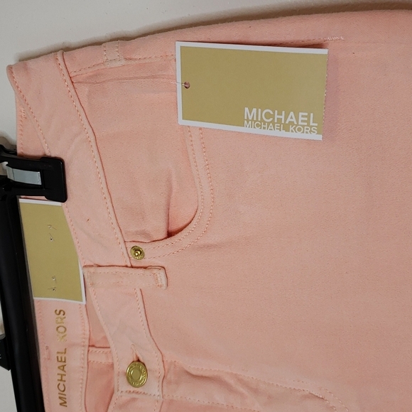 Michael Michael Kors Izzy Skinny Ankle Cropped Jeans Pant Dusty Coral Designer - Picture 6 of 14
